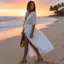 FEDAOG Bikini Cover Ups, Ren Viền Sâu Cổ Chữ V Đi Biển Che, Gợi Cảm Trước Nhẹ Sheer Đồ Bơi Che Đi Biển Lớp Lớp