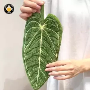 {TB & Bag} Khăn tay hoạt hình thực vật nóng hai lớp thấm hút Thiêned Qui sấy khô với thiết kế treo Khăn lau nhà bếp Phụ kiện phòng tắm.