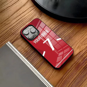BK-1 Bóng Đá Tùy Chỉnh Số Ốp Lưng Điện Thoại IPhone 16 15 14 Pro 11 13 12 Mini 6 8 7 Plus Kính Thiết Kế Sang Trọng Cove