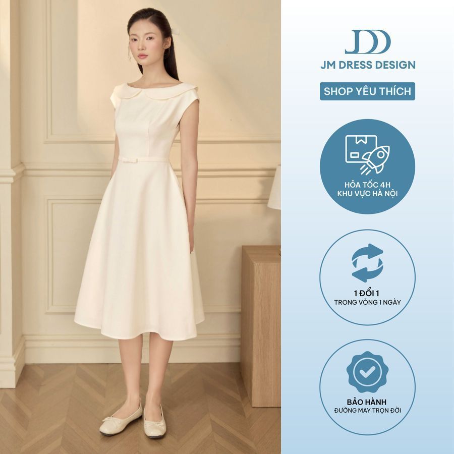 Đầm Thu Đông Cổ Sen Chân Đổ 1F08.2601, Đầm Midi Xoè Cổ Sen Dáng A, Váy Dự Tiệc Đi Chơi ĐI Làm Thanh Lịch Design By JM