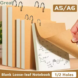 Sổ tay rời TUYỆT VỜI, Notepad lỗ đơn / đôi A5 / A6, Trống đa chức năng có thể tháo rời để vẽ Graffiti Sách viết Văn phòng trường học