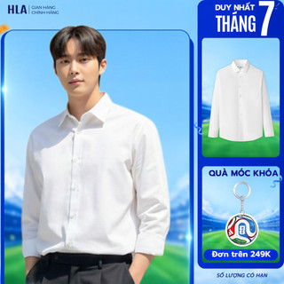 [BÁN CHẠY] Áo Sơ Mi Nam HLA Dài Tay Màu Trắng - Chống Nhăn, Co Giãn Cao Cấp