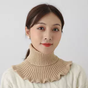 Giữ ấm lạnh ngoài trời cho nữ Cổ áo giả dệt kim ấm áp Thiên Rùa Khăn quàng cổ giả Khăn quàng cổ Ne có thể tháo rời VN