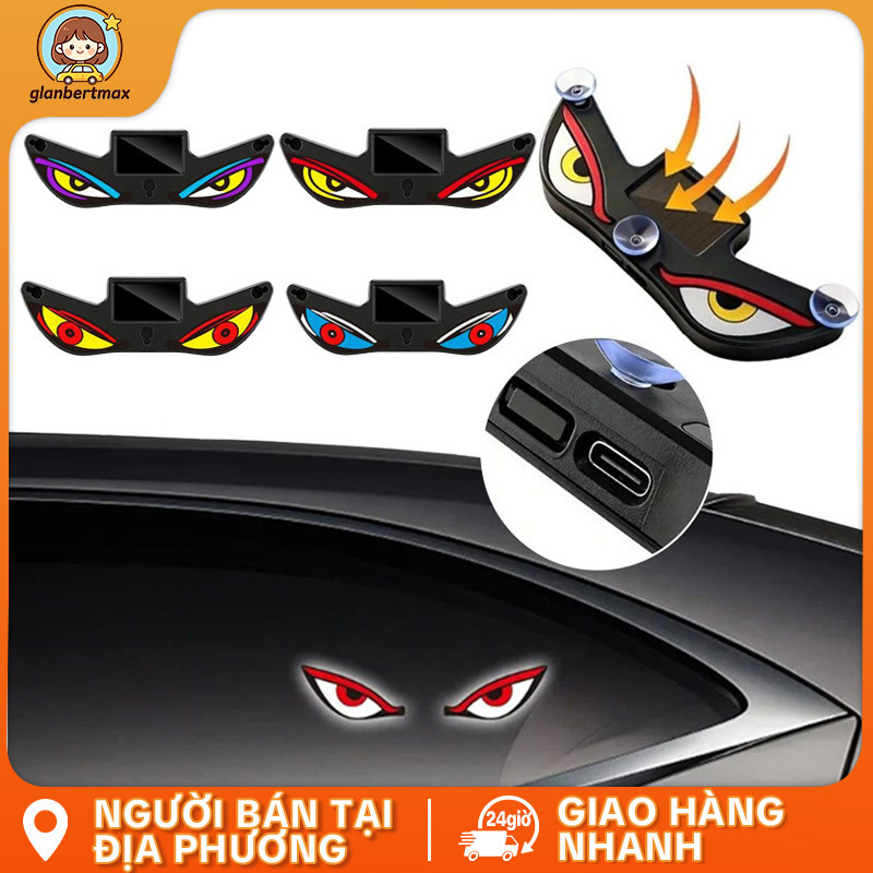 Evil Eye USB LED Neon Light Năng Lượng Mặt Trời Tam Giác An Toàn Đèn Cảnh Báo Trang Trí Nội Thất Ô Tô