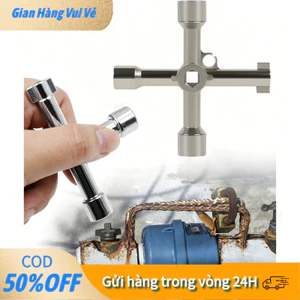 Cờ Lê Chữ Thập 4 Đầu - Dùng Cho Ốc Vuông, Lục Giác, Van Nước, Đồng Hồ