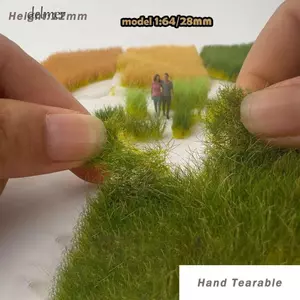 Cây bụi thu nhỏ DELMER, Cây cỏ nhân tạo phong cảnh thu nhỏ 12mm, Phụ kiện DIY Mô hình địa hình Mô phỏng tay Xé Cụm cỏ tĩnh Trang trí sân vườn