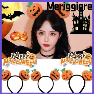 Băng đô Halloween MERIGGIARE, Màn trình diễn sân khấu Vòng tóc bí ngô quỷ sang trọng, Mũ hoạt hình vui nhộn mềm mại Đạo cụ Cosplay Đồ dùng dự tiệc