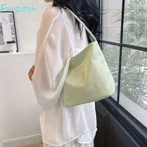 Túi đeo nách chữ FUJIOU, Túi Tote phong cách Hàn Quốc Túi đeo vai thêu màu trơn thời trang phù hợp với túi đựng Nylon dung tích lớn cho bé gái