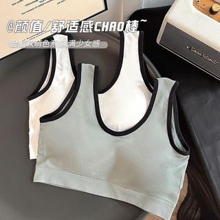 Thời Trang Thiếu Niên Quần Lót Bé Gái Áo Ngực Thời Kỳ Phát Triển Học Sinh Dây Đeo Đầu Thoải Mái Không Viền Thép Quần Lót