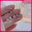 JASMINE 1 Cặp Bạc Cổ Điển Bốn Prong Kim Cương Đơn Giản Zircon Bông Tai Dành Cho Nữ JASMINE