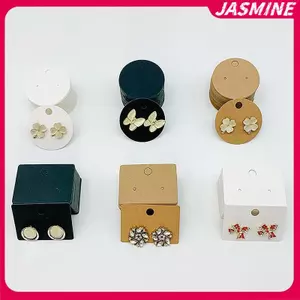 JASMINE 50 Chiếc Vòng Tông Bông Tai Hiển Thị Thẻ nk Giấy Kraft Trang Sức Treo Thẻ Cho Bông Tai Bông Tai Bán Paaging JASMINE