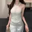 Pháp Pure Desire Ren Khâu Dây Thắt Lưng Nữ Mùa Hè Hot Girl Skinny Áo Không Tay