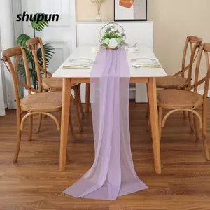 SHUPUN Voan Table Runner, Khăn trải bàn cô dâu tiệc Polyester màu trơn, 30x300cm Khăn trải bàn cưới Vải Tiệc sinh nhật đám cưới