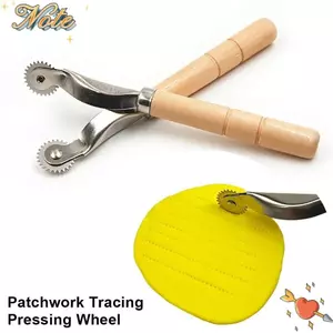 NOTE1 1 / 2 / 3 Cái Bút đánh dấu khâu thợ may, Mô hình DIY Tay cầm bằng gỗ Con lăn bánh xe, Vải da Serrate Edge Point Line Truy tìm Phấn Kết cấu bánh xe Công cụ may mô hình
