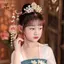 Sel Hanfu Phụ Kiện Tóc Vương Miện Tiaras Tiệc Cưới Cô Dâu Mũ Đội Đầu Cho Váy Xiuhe [Mina]