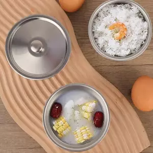 Bigapple 304 Bát Trứng Hấp Bằng Thép Không Gỉ Có Nắp Cho Nhà Bếp Thực Phẩm Salad Món Tráng Miệng Súp RDG