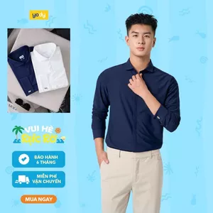 ⚡T5 199K⚡ Sơ mi dài tay nam knit tay kiểu YODY thoáng khí co giãn đa chiều thấm hút tốt SMM7096