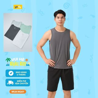 [Đồng giá] Áo ba lỗ YODY tanktop nam dải chỉ xẻ tà chất liệu jacquard siêu nhẹ thấm hút khô nhanh MATA25S010