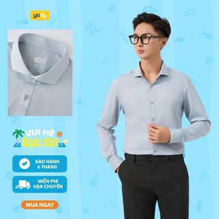 Áo sơ mi nam YODY dài tay, vải mềm mại, co giãn, kháng khuẩn tự nhiên dáng slim fit SMM7025