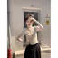 Áo thun ngắn tay nữ chấm bi Thiết kế vai trang trọng cao cấp Niche Bow Slim-Fit Summer Short Sweet Hot Girl Top