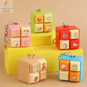 GILL Ngón Tay Bàn Phím Mũ, Bàn Phím DIY Hoạt Hình Fidget Móc Khóa, Keycap Giảm Căng Thẳng Phím Nút Bóp Nhạc Móc Khóa
