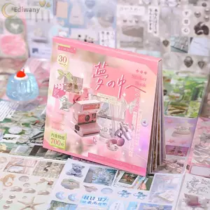 EDIWANY Nhật Ký Miếng Dán, Sách Nhãn Dán DIY Dream Core Series, 30 Tờ Quà Tặng Hoạt Hình Sổ Lưu Niệm Miếng Dán Đồ Dùng Văn Phòng Phẩm