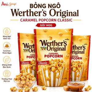 Bỏng Ngô Werther's Original Popcorn Caramen Classic (gói 140g) Ngọt Ngào, Giòn Tan, Thơm Béo