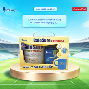 Sữa bột CaloSure America 800g (Vị thanh nhẹ) - Tặng ly sứ