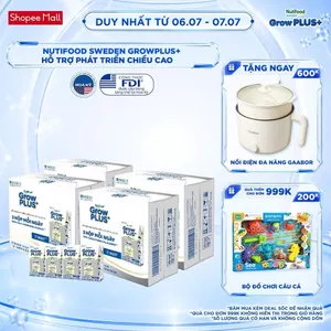 Combo 4 Thùng 24 hộp Sữa Bột Pha Sẵn Nutifood Sweden GrowPLUS+ Cao lớn vượt trội hộp 110 ml