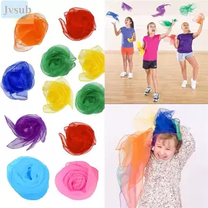 Khăn khiêu vũ JVSUB Juggling Đạo cụ biểu diễn Khăn đa chức năng Khăn quàng cổ âm nhạc màu trơn