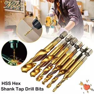 NOTE1 Hex Shank Dụng cụ khoan HSS Hợp chất Tap Dụng cụ cầm tay Shank Tap Drill Bits