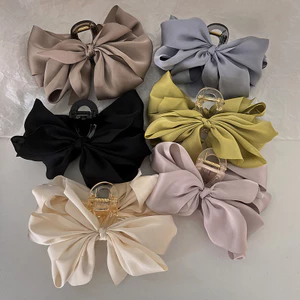 Mới Pháp Satin Nơ Tóc Kẹp Lấy Kẹp Cảm Giác Tính Khí Lưng Đầu Tóc Công Chúa Tóc Lấy OQDI