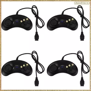 4X Classic Retro 6 Nút Tay Cầm Có Dây Bộ Điều Khiển Trò Chơi Tay Cầm Chơi Game Cần Điều Khiển Cho Md2 Pc Drive