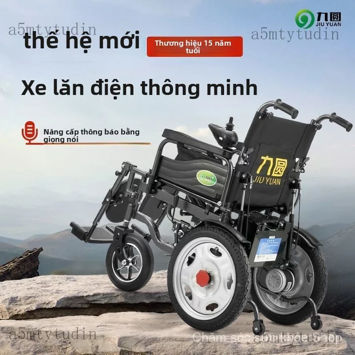 Xe lăn Xe lăn hai chỗ ngồi dành cho hai người, xe lăn điện dùng trong nhà, xe lăn gấp gọn dành cho người già.