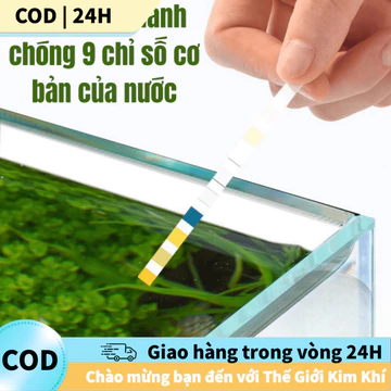 [COD] Bộ kit test nước bể cá 9 trong 1, 50 que thử, đánh giá toàn diện chất lượng nước, chính xác.