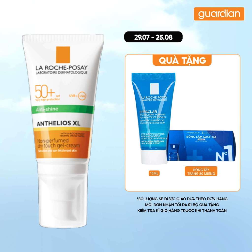 Kem Chống Nắng Kiểm Soát Nhờn Không Màu La Roche-Posay Anthelios Xl Spf50+ Uvb & Uva 50Ml