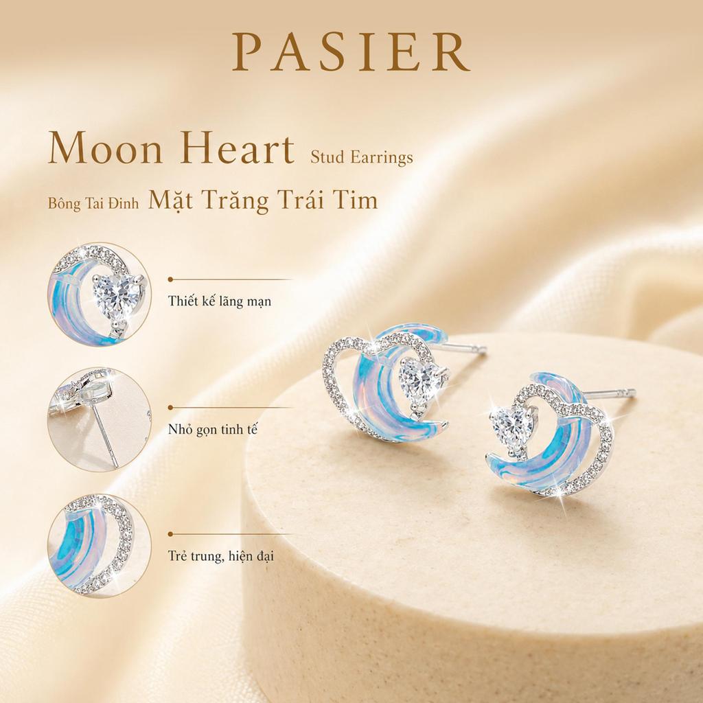 Bông tai hình mặt trăng và ngôi sao PAIER, phong cách Hàn Quốc dành cho nữ, phụ kiện tai hàng ngày, ngày, tiệc tùng, bộ hộp quà tặng.