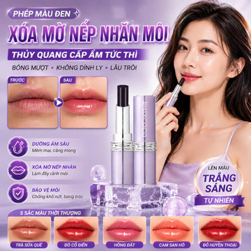 🔥Giá sốc🔥Phép Màu Đen/Xóa Mờ Nếp Nhăn Môi🌿 Thủy Quang Cấp Ẩm Tức Thì/Son Lên Màu Trắng Sáng Tự Nhiên/Son Bóng Mượt Không Dính Ly Lì Không Trôi Bền Màu/Son Dưỡng Môi Làm Đầy Nếp Nhăn/ Phép Thuật Đen Qu