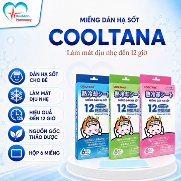 Miếng dán hạ sốt Cooltana cho bé - làm mát suốt 12 tiếng, giúp hạ nhiệt nhanh, giảm sốt - Thomsoncare