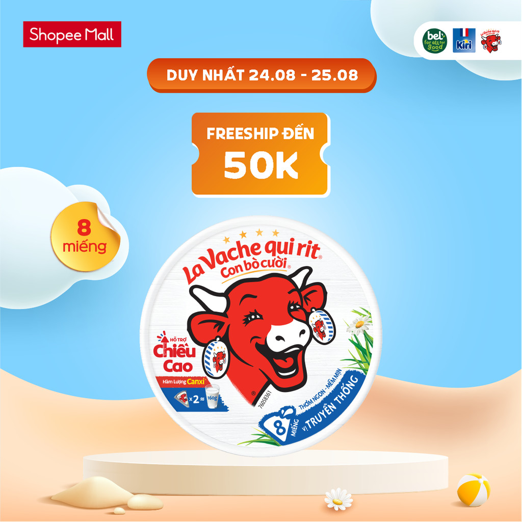 Phô mai Con Bò Cười – 8 miếng (112G) – La Vache qui rit