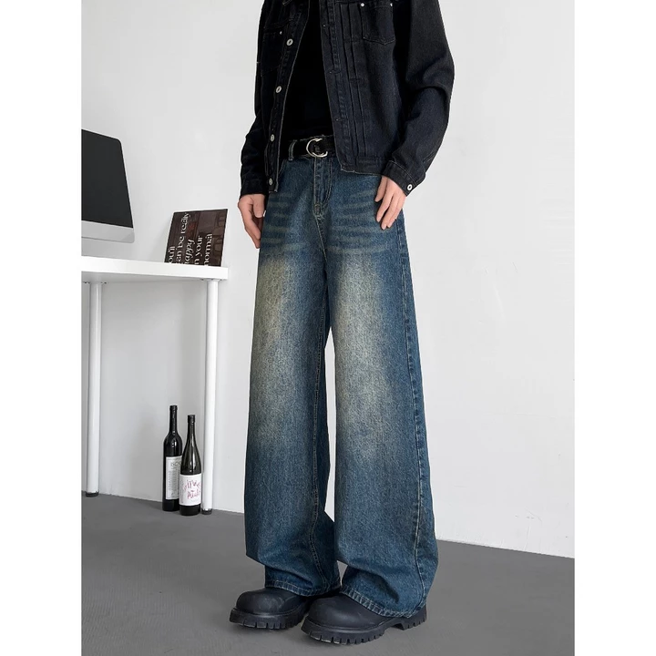 Quần Rời Nam Đen Quần Nam Quần Rộng Quần Nam Quần Denim Quần Xanh / Đen Quần Nam Phong Cách Retro Quần Rời Nam Quần Jean Rửa Nam Dạo Phố Jnco Je – 3