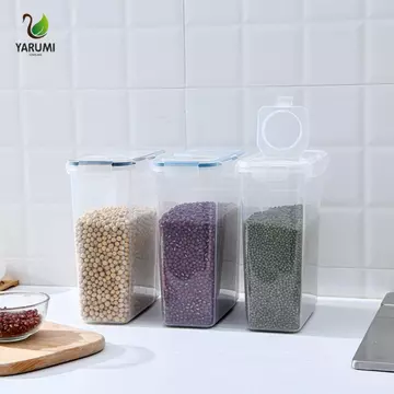 Hộp đựng ngũ cốc ALISON, Bình đựng ngũ cốc kín trong suốt, Hộp đựng thực phẩm chống côn trùng bằng nhựa thực tế không chứa BPA Hộp đựng thực phẩm nhà bếp