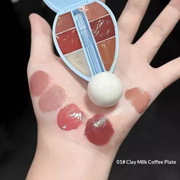 Eshylala Cappuvini Nước Sáu Màu Ánh Sáng Son Bóng Kem Dưỡng Ẩm Dễ Dàng Tô Màu Mờ Màu Nâu Khỏa Thân Lip Glaze Trang Điểm Son Môi Có Bàn Chải Silicon
