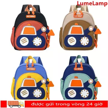 Ba lô tập đi LUMELAMP cho bé trai, Ba lô mẫu giáo Mini máy xúc hoạt hình, Ba lô mở rộng chống mài mòn bền Ba lô trẻ em chống nước cho trẻ em chăm sóc ban ngày