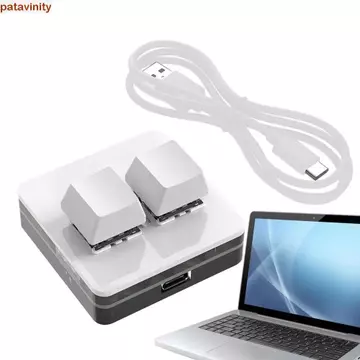PATAVINITY Bàn phím mini 2 tùy chỉnh, Bàn phím mini Copy Paste Bàn phím, Phụ kiện bàn phím Phím cơ Giao diện Type-c Chiếu sáng 2 phím Bàn phím mini PC