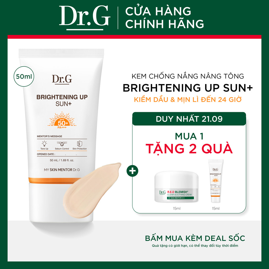 Kem chống nắng nâng tông Dr.G Brightening Up Sun+ DrG 50ml