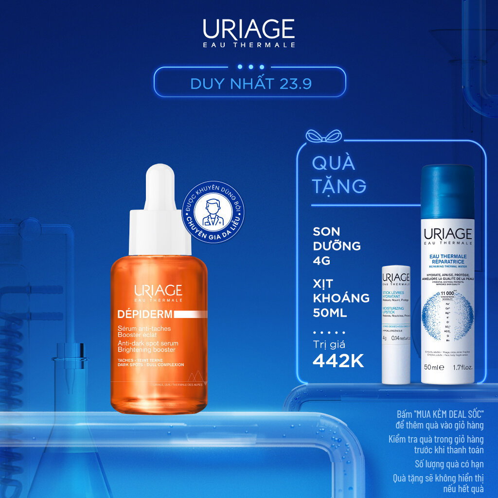 Serum dưỡng sáng giúp làm đều màu da, giảm thâm Uriage Dépiderm Anti-Dark Spot Serum Brightening Booster 30ml