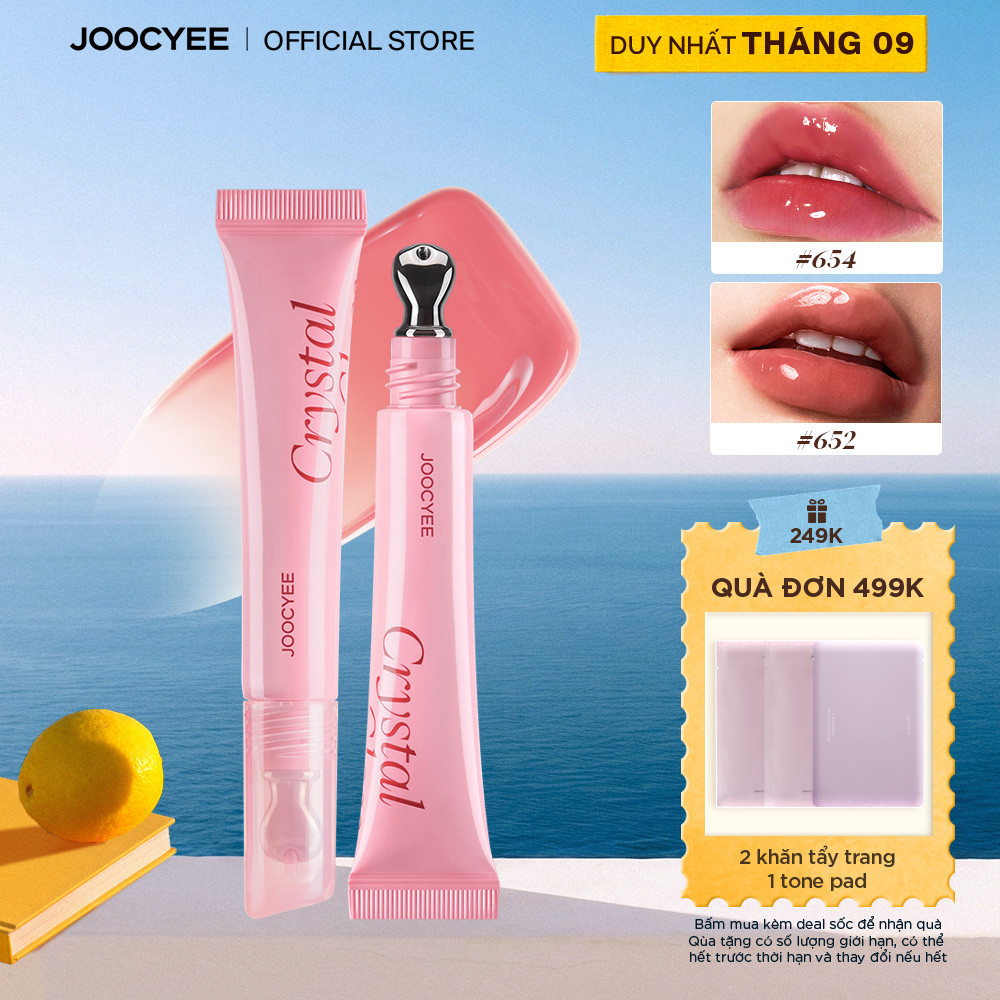 [Hàng mới về] Son bóng dưỡng ẩm JOOCYEE Crystal Gloss siêu bóng căng mọng khóa ẩm rạng rỡ