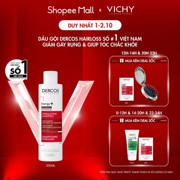 Dầu gội ngăn ngừa, giảm rụng tóc, giúp tóc chắc khỏe, dày dặn Vichy Dercos Hairloss SỐ 1 Việt Nam được khuyên dùng 200ml