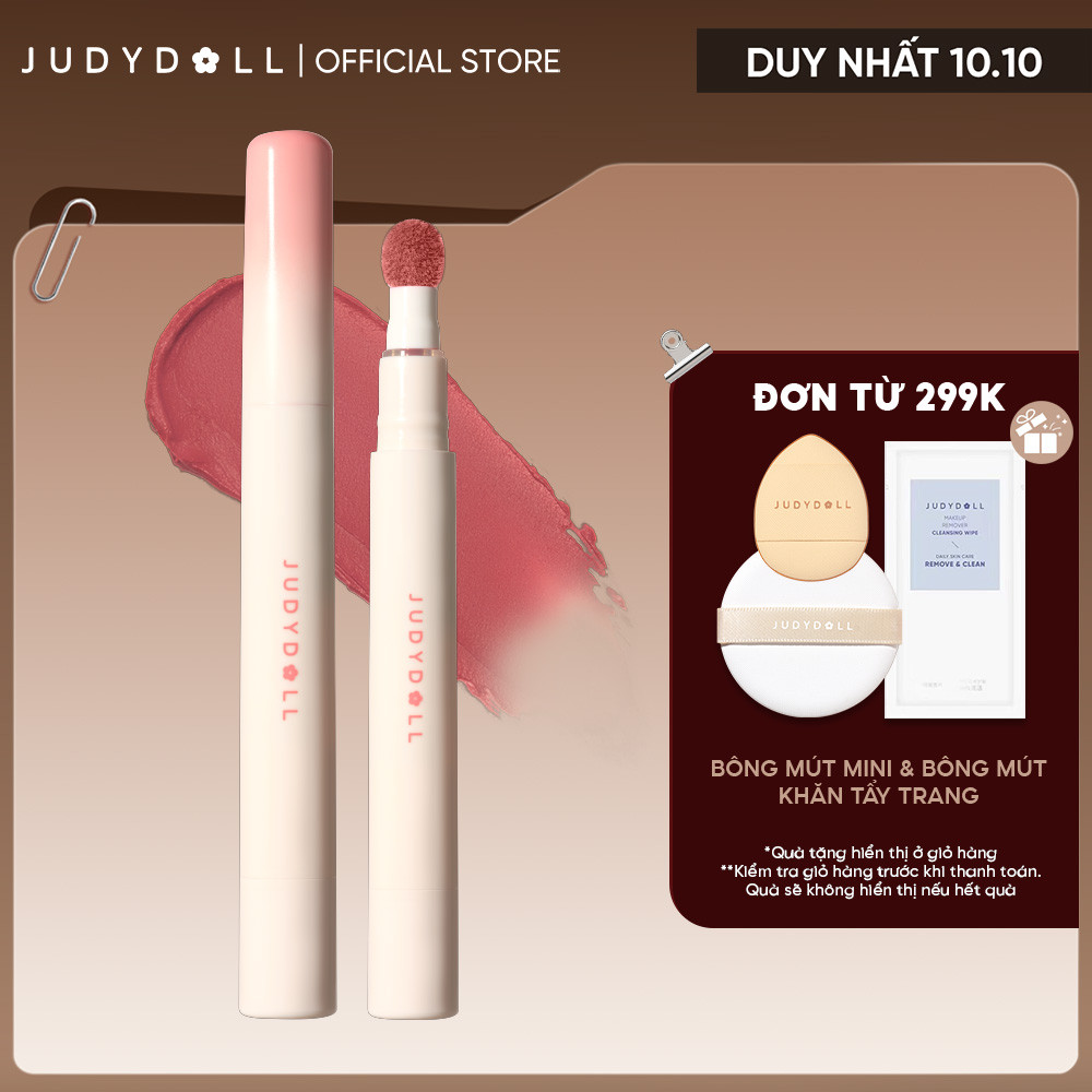 [MỚI] Son Đầu Bông JUDYDOLL Matte Lip Cream Son kem Mịn lì Mờ vân môi Chuẩn màu Lâu trôi 2,6ml